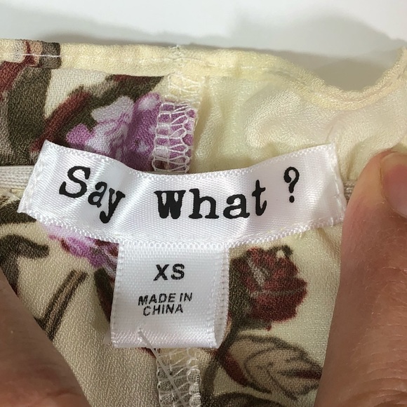 Say What? Floral Off-The-Shoulder Peasant Top XS - Picture 3 of 8